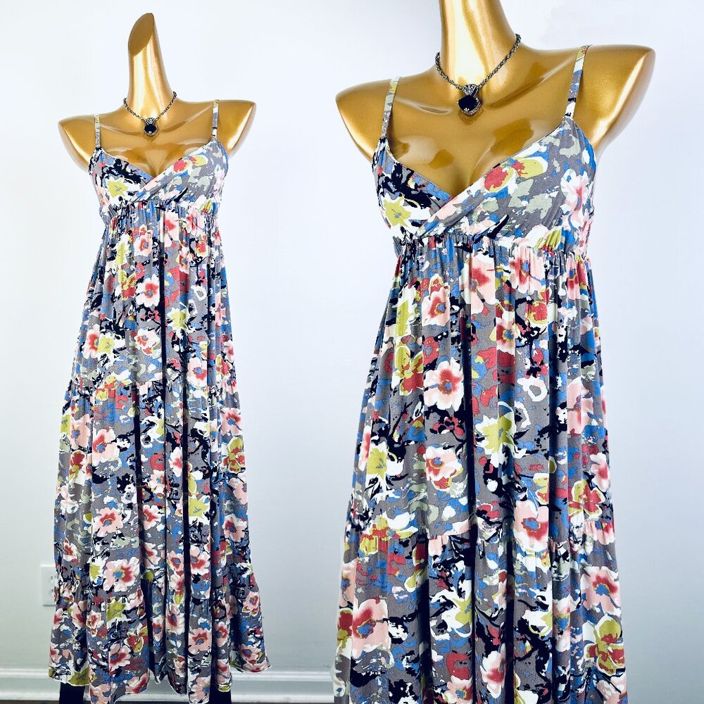 Vintage 90s floral dress prairie maxi babydoll sundress